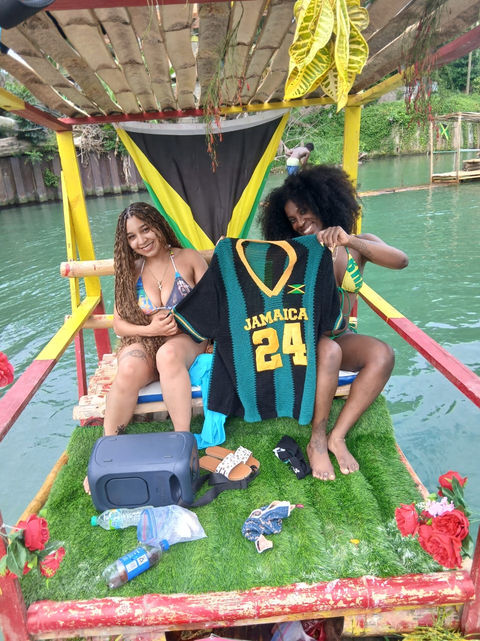 Great River bamboo rafting and limestone foot massage Jamaica