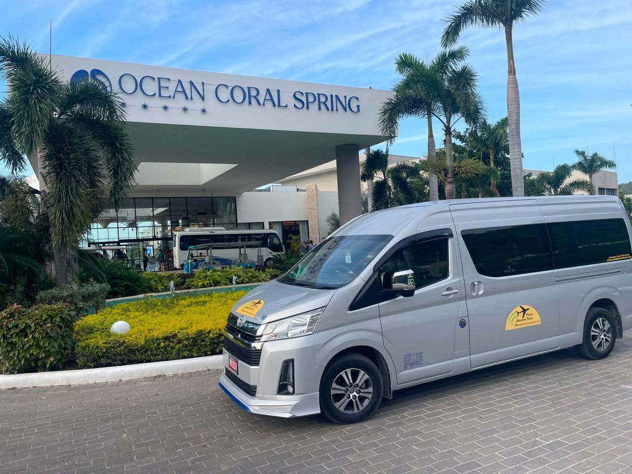 Prime Jamaica Tours private transfer vehicle at Ocean Coral Spring in Trelawny Jamaica