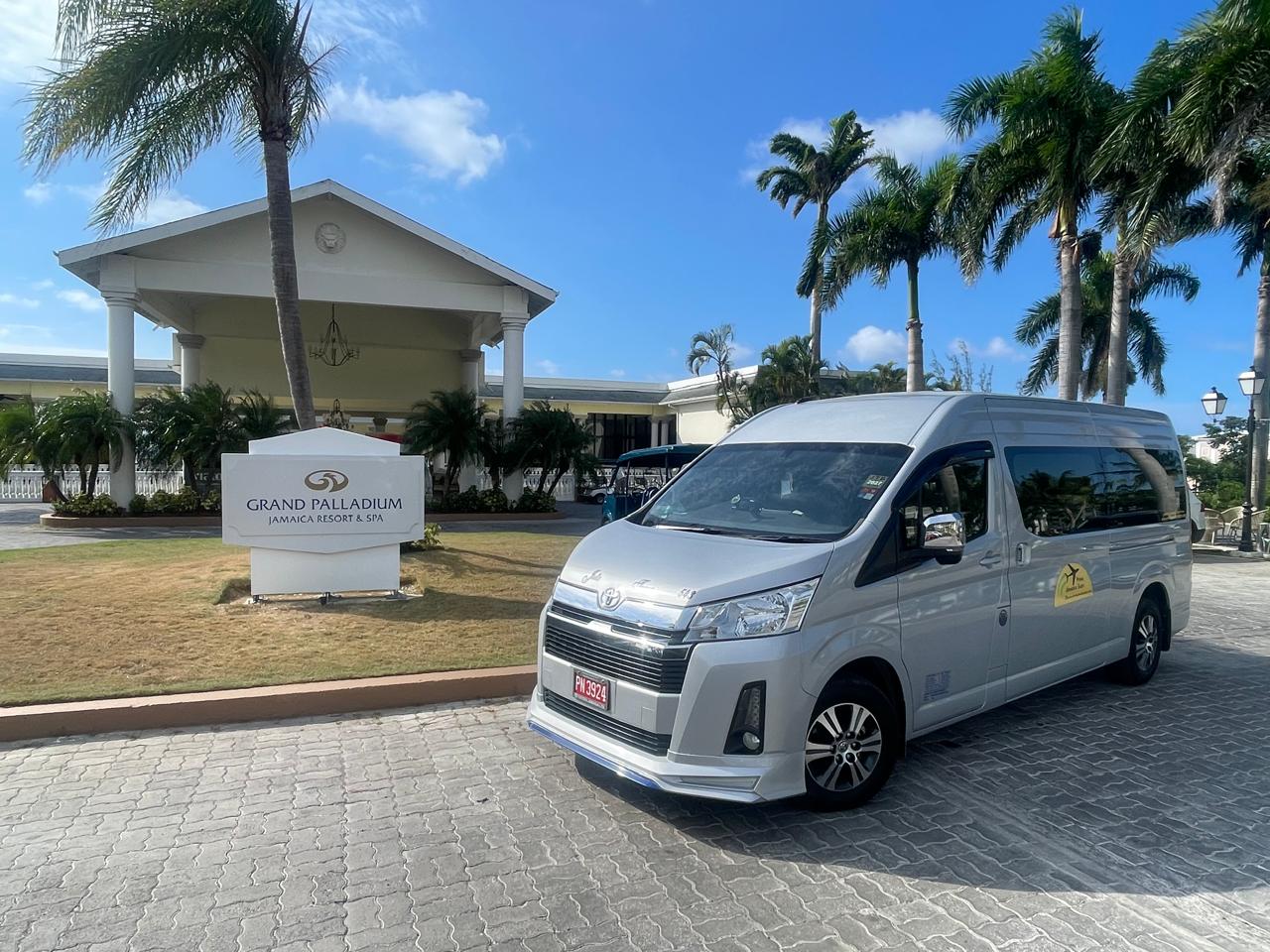 Prime Jamaica Tours vehicle at Grand Palladium Jamaica Resort & Spa